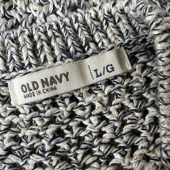 Old Navy Loose Open Knit Sweater Womens Sz L Coastal Beach Classic Fall Layer - Picture 5 of 12